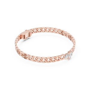 Pulsera de Cadena de Lujo con Doble Diamante Ovalado Cultivado en Laboratorio en Oro Rosa de 10K - Product Image 1