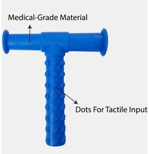 Medilab India Blue Hard <b>Silicone</b> Dotted Chewing <b>Tube</b> Tool for Autism Speech and Oral Motor Therapy - Product Image 6