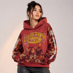 Sweat-shirt à capuche brodé pour femme en tissu épais, logo personnalisé, fabrication sur mesure - Product Image 1