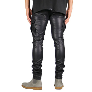 Pantalones de Cuero Vacuno Marrón de Alta Calidad para Hombre, Estilo Urbano, Colores Personalizados, Cintura Media, Corte Recto, Precio al por Mayor - Product Image 6