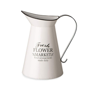 Vintage Stylish Galvanized Metal Pitcher Vase Farmhouse Decorative <b>Jug</b> For Shabby Chic Home Decor & Wedding Use - Product Image 2