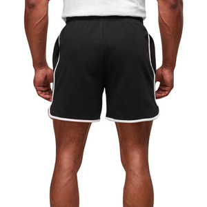 Shorts de sport athlétiques pour hommes, coupe slim, 5 pouces, légers, pour entraînement et fitness, noir et blanc - Product Image 2