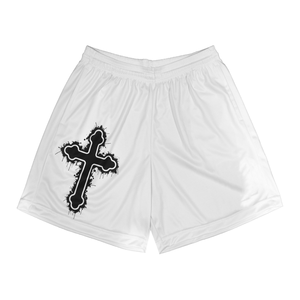 Shorts de basketball décontractés pour hommes, 100% polyester, coupe confortable, streetwear, 6 pouces, avec logo personnalisé, imprimé croisé, en maille unie - Product Image 5