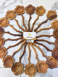 Vietnamese Handmade Three-Leaf Branch Wooden Spoon Decorative Kitchen Dining Eco-Friendly Utensil Wholesale OEM ODM - Product Image 4