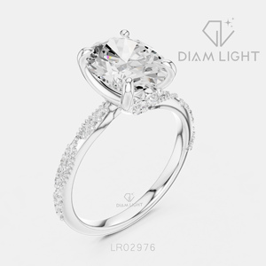 14KT White Gold 2.42CT Oval Cut Lab Grown Diamond Engagement Ring IGI Certified F+ Color VS+ Clarity Bridal Promise Ring Women - Product Image 2