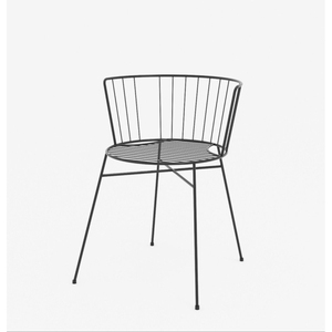 Silla de Metal Negra de Estilo Moderno de Mediados de Siglo, Silla Ergonómica con Forma de Bola y 4 Patas para Sala de Estar, Exteriores, Villas, Apartamentos - Product Image 3