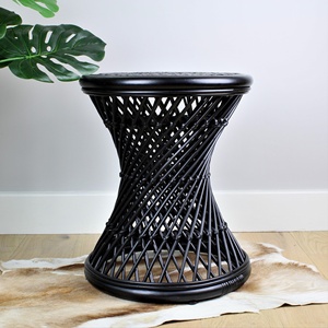 Tabourets en rotin noir, meubles durables, vente en gros, tabourets en rotin pour bar, chevet, salon - Product Image 6