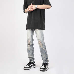 Pantalones Vaqueros Personalizados de Alta Calidad para Hombre, Pantalones Vaqueros de Color Sólido Personalizados para Hombres Adultos - Product Image 5