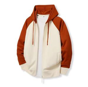 Sweat-shirt à capuche unisexe, manches raglan, couleur unie, fermeture éclair sur le devant, tricoté, 100% coton, vêtement d'hiver, coupe classique, écologique - Product Image 4