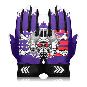 American football gloves with <b>sticky</b> palm grip for receivers training and match use wholesale factory supply - Product Image 1