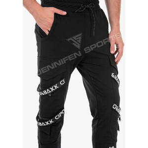 Survêtement d'hiver pour homme de qualité supérieure personnalisé, respirant, coupe régulière, sweat-shirt technique en molleton uni, pantalon de jogging, 100% coton, noir - Product Image 5