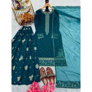 Conjunto de Top y Dupatta para Mujer de Diseñador, Elegante para Fiestas con Hermosos Pantalones Palazzo - Product Image 1