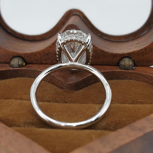 Bague de fiançailles classique en diamant taille ovale, sertie à griffes, pour femme, bijoux fins, certifiée IGI - Product Image 5