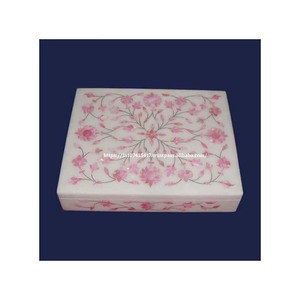 Latest <b>Large</b> Marble Jewelry <b>Box</b> with Mother of Pearl Inlay Custom Logo for Ramadan Eid Festival <b>Gift</b> Packing Made From Stone - Product Image 4