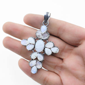 จี้มูนสโตนเคลือบเงิน – เครื่องประดับมูนสโตนธรรมชาติ - Product Image 2