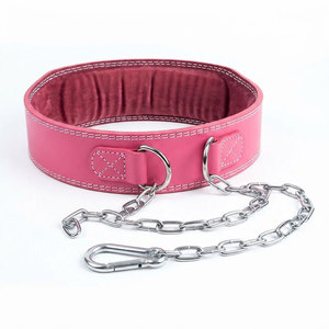Cinturón de levantamiento de pesas de cuero con cadena de acero de calibre grueso, venta al por mayor, precio económico, servicio OEM, cinturón de powerlifting de tela de alta calidad - Product Image 4