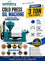 SAMAY EXPELLER Presse à huile industrielle multi-graines à froid, automatique, en fonte et acier inoxydable, capacité 100 kg/h