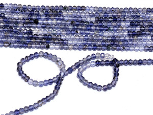 Cuentas facetadas microonduladas de iolita AAA+ de 4 mm, cuentas sueltas de iolita natural multicolor, piedras semipreciosas para la fabricación de joyas - Product Image 3