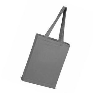 Shopping <b>Bag</b> With Plain Color Simple Design Printed Cotton Fabric Durable Hand Carry <b>Long</b> Handle - Product Image 3