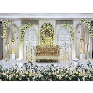Panneau sculpté blanc classique pour scène de mariage, thème temple, avec panneaux de porte décoratifs, à prix abordable, USA - Product Image 1