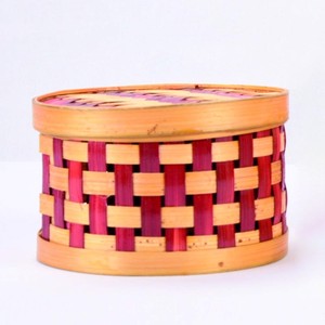 Boîtes de rangement pour comptoir de cuisine, boîte en bambou pour cheesecake, présentoir à fruits, panier à couvercle en fibre naturelle - Product Image 1