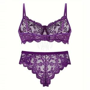 Conjunto de Ropa Interior Femenina Moderna de Dos Piezas sin Relleno, Sexy, de Algodón, Sujetador Deportivo y Bragas 100% Algodón - Product Image 4