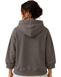 Sudadera con Capucha Oversize para Mujer, Color Gris, con Estampado Floral, de Algodón y Felpa, Manga Larga, Estilo Casual Urbano - Product Image 2