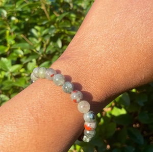 Chakralume Natural African Bloodstone <b>Beaded</b> <b>Bracelet</b> Green for Healing Reiki Energy Jewelry Gift Wholesale 8mm - Product Image 2