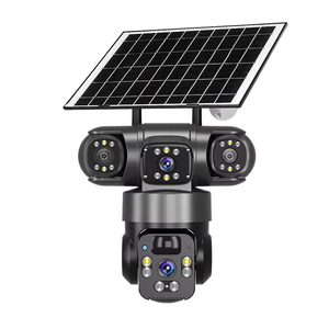 Caméra de surveillance solaire sans fil <span class=keywords><strong>V380</strong></span> panoramique 360 WiFi/4G à trois objectifs, capteur extérieur 12MP pour la sécurité domestique - Product Image 6