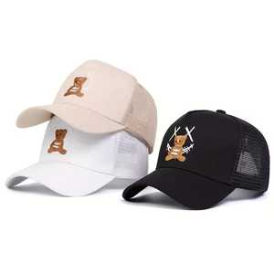 Bear Embroidery Mesh Baseball <b>Cap</b> Adjustable Unisex Casual <b>Hat</b> Spring Summer Wear - Product Image 1