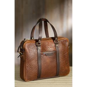 Bolsos y estuches para portátiles de cuero de color marrón, forma rectangular, con asas, ligeros, precio asequible, bolsos de oficina de cuero genuino. - Product Image 5