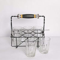 Ensemble de verres à thé en or marocain de luxe indien de 800 ml avec support et motif lune et étoile pour hôtels et restaurants