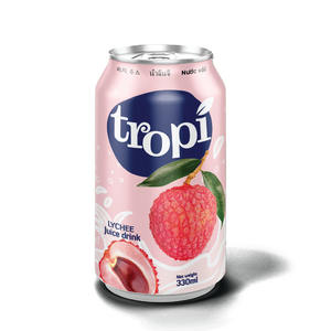 Boisson Tropi Juice 330ml en canette aluminium, purée de fruits 100% naturelle, faible en gras, fraîchement pressée, aromatisée, stérilisée, multi-fruits, pastèque, 5 Brix - Product Image 1