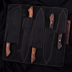 Juego de Cuchillos de Chef Profesionales de Acero de Damasco Hechos a Mano con Mango de Madera de Palisandro para el Hogar, Restaurante y Cocina - Product Image 3