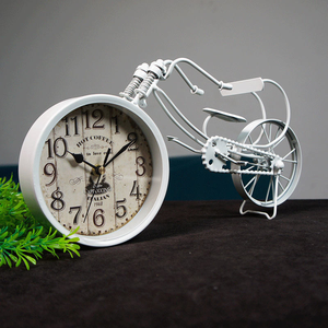 Hot Selling Custom Design Decorative Metal Bike Desktop <b>Clock</b>, Bicycle <b>Vintage</b> Design Antique Desk Table Alarm ClockAntique Luxu - Product Image 1