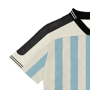 Camiseta de Fútbol con Cuello en V, Estampado de Letras, Rayas Azules y Blancas, Sublimada, Transpirable, de Malla, Manga Corta, Corte Regular, para Adultos, con Logotipo Personalizado - Product Image 6