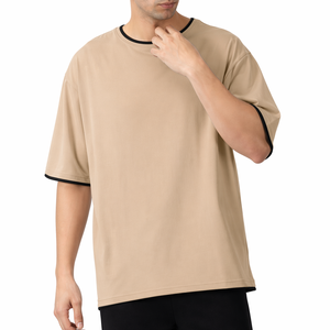 2026 New High Quality Blank 100% Cotton Knitted Custom <b>Logo</b> Plain Loose Fit Men's T-Shirt - Product Image 2