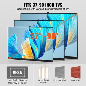 Supporto TV Articolato a 4 Punti di Movimento, Girevole e Inclinabile, Regolazione Orizzontale, Staffa da Parete per TV da 37-90 Pollici, Compatibile con la Maggior Parte dei Televisori - Product Image 6