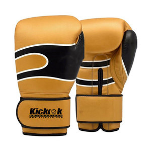 Gants de boxe en cuir confortables avec sangle de poignet antidérapante et réglable pour l'entraînement en salle de sport - Conception durable et rembourrage doux - Product Image 1