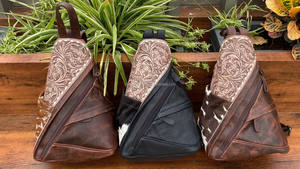 Cheveux sur sac de poitrine en cuir usiné Vintage en cuir véritable bandoulière décontracté épaule cartable personnalisé Convertible fronde sac à dos - Product Image 2