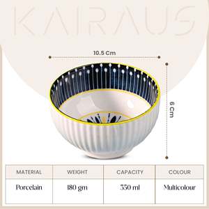 Handpainted Premium Ceramic Bowls <b>Set</b> of 2 Eco-Friendly <b>Microwave</b> Oven Safe Customized Design Style for Children for Home Use - Product Image 2