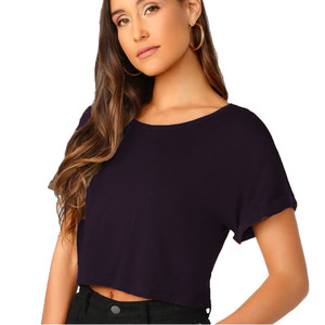 Ropa informal para mujer, para uso en interiores y exteriores, con protección solar, que absorbe la humedad, de algodón y poliéster, transpirable, ecológica, estilo crop. - Product Image 1