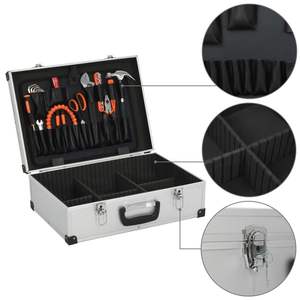 Maletín de Herramientas de Aluminio Plateado de 18.1"x13"x6.3", Estuche Resistente para Herramientas y Equipos - Product Image 6