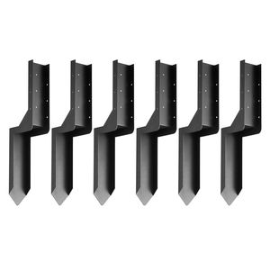 Paquete de 6 Estacas de Acero Resistentes para Soporte de Postes de Cerca, Anclaje al Suelo, 3.5 x 3.5 Pulgadas, Kit de Reparación para Anclaje de Postes - Product Image 1