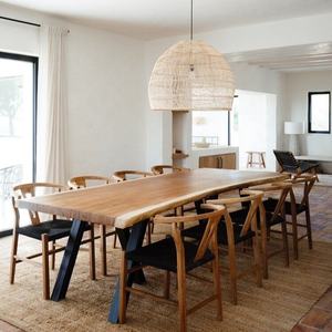 Table en dalle de bois d'acacia écologique décoration de maison en forme de rectangle imperméable - Product Image 2