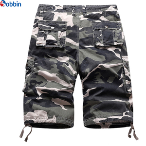Pantalones Cortos Cargo de Camuflaje Morado para Hombre Bobbin, Cintura Media, Cierre de Botones, Transpirables, de Algodón, Estilo Casual - Product Image 2