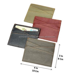 Tarjetero de cuero reciclado múltiple de lujo al por mayor, cartera con cierre de cremallera, clip de dinero Delgado, tarjetero de tipo abierto con letras - Product Image 2