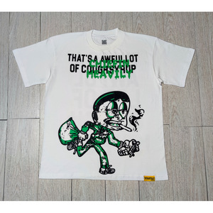 Camiseta Oversize para Hombre 100% Algodón con Estampado 'That's A Awful Lot Of Cough Syrup', Estilo Casual Urbano - Product Image 1