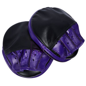 Guantes de Boxeo Negros y Morados de Primera Calidad, de Cuero Genuino, Curvos, para Entrenamiento Profesional, Personalizables OEM, para Kick Boxing - Product Image 2
