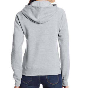 Sudadera con capucha de algodón cálido para invierno, transpirable, con cuello alto y cremallera completa, manga farol sólida, logotipo personalizado, estilo urbano para mujer - Product Image 2